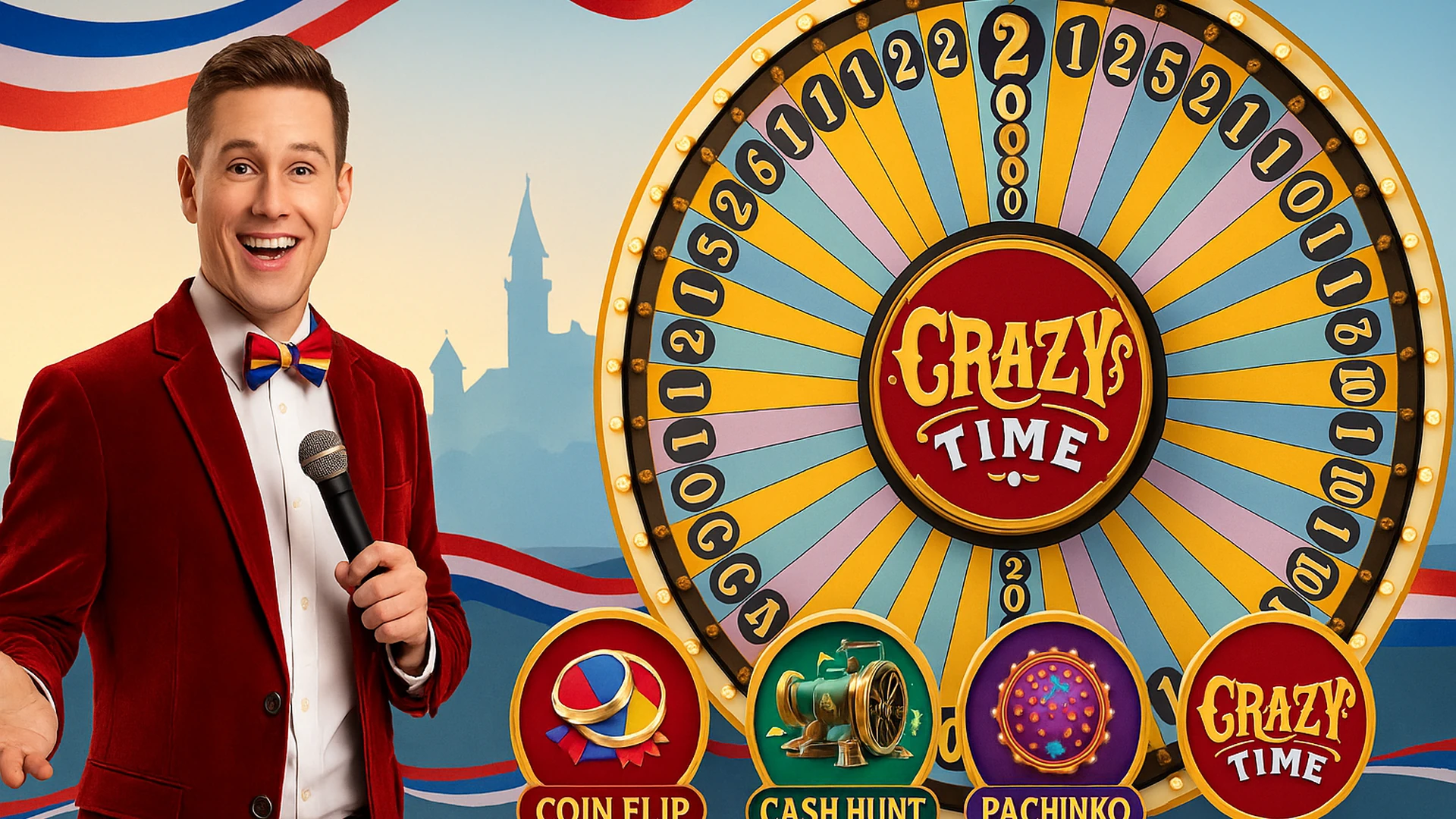 Crazy Time Bonusové Hry - Coin Flip, Cash Hunt, Pachinko, Crazy Time