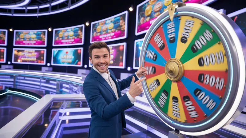 Crazy Time štúdio Evolution Gaming s neonovým osvetlením a moderátorom